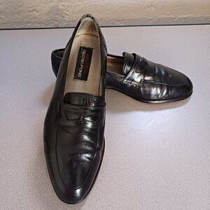Vintage Vittorio Ponti Black Spanish Leather Loafers Men's size 11 Office Preppy